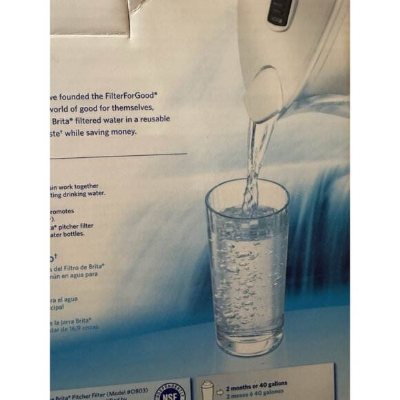Brita 6-cup Space Saver Water Pitcher with Cartridge - Teal New in box unopened - Picture 8 of 10